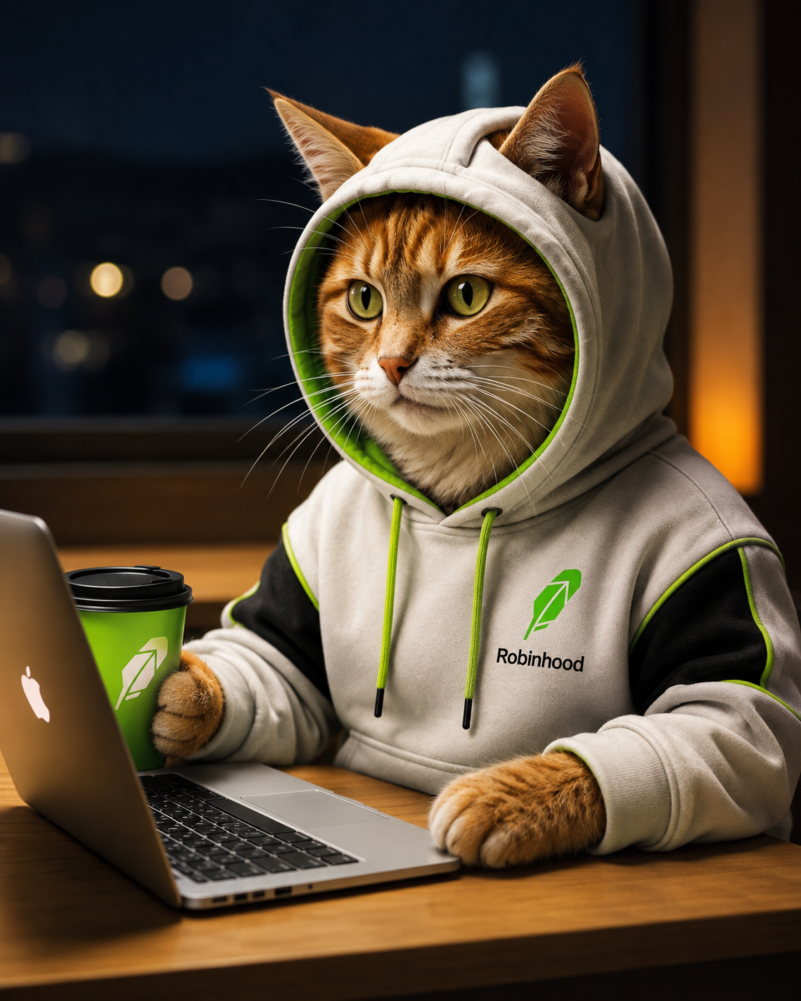 Felis Catus mascot — Late-night degen shift.